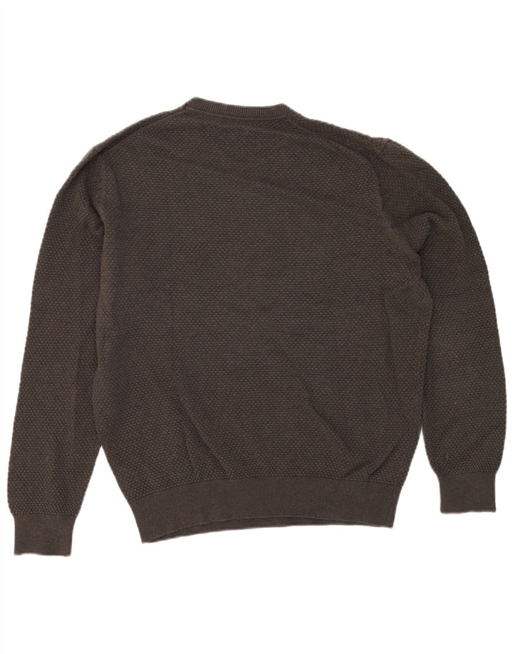 MASSIMO DUTTI Pull col rond homme grand coton kaki