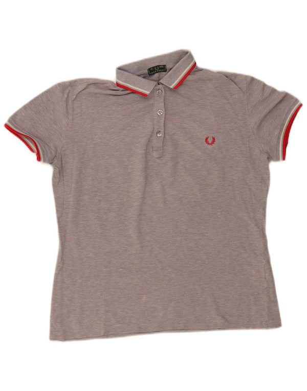 Fred Perry Polo Femme UK 20 2XL Gris Moucheté Coton