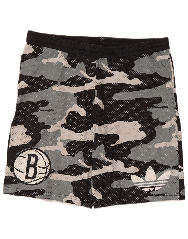 Adidas Short de Sport Graphique Homme Noir Moyen Camouflage Polyester