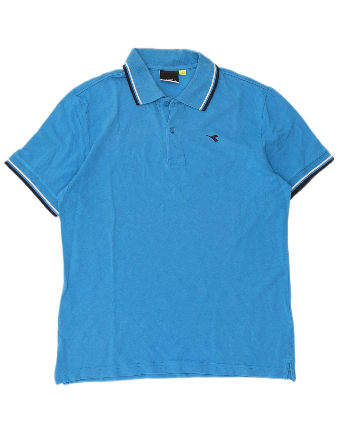 Diadora Polo Homme Large Bleu Rayé Coton