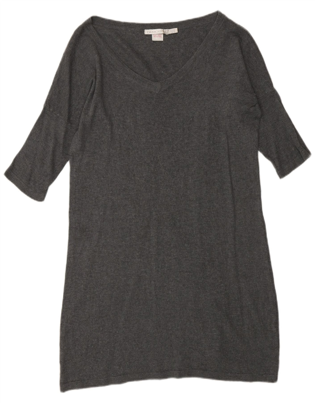Zara Robe pull à manches 3/4 pour femme UK 14 Gris moyen