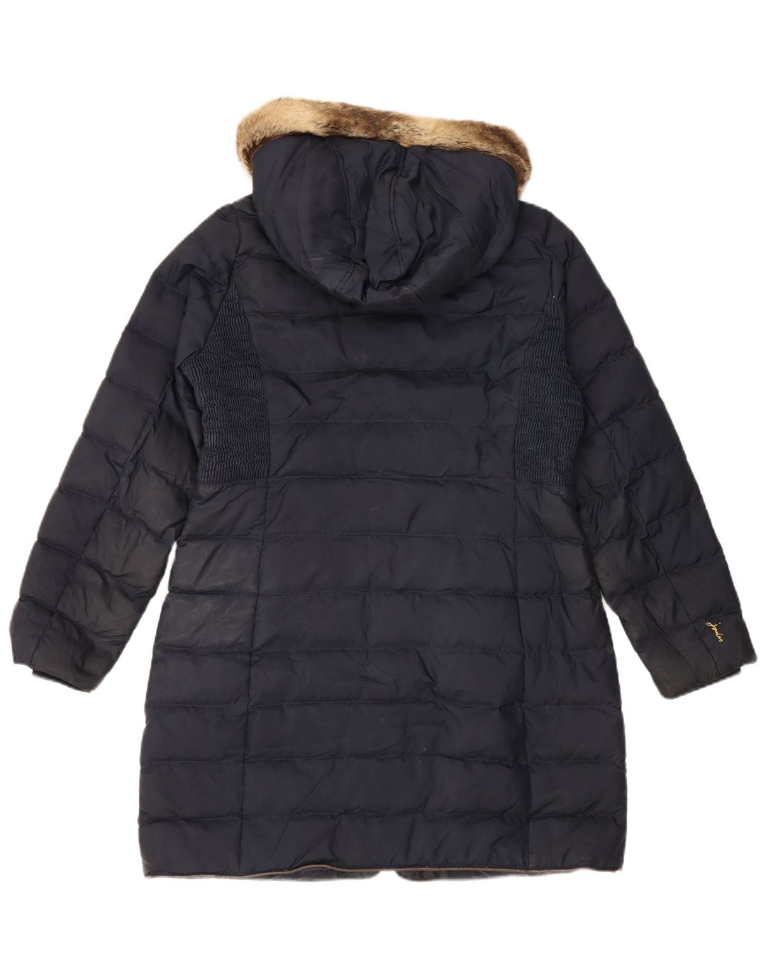 Joules Veste matelassée à capuche pour femme UK 14 Large Bleu Marine Polyester