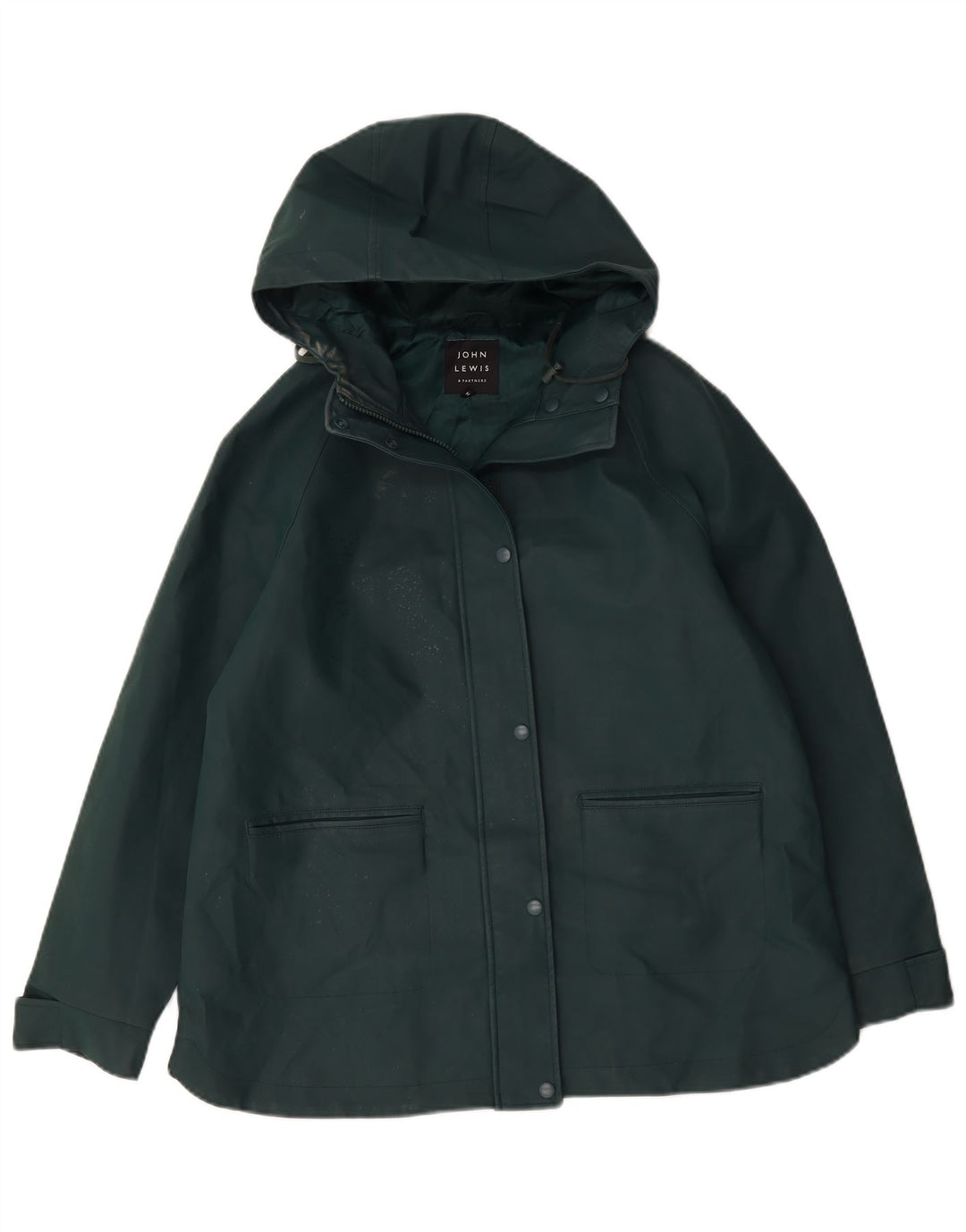 John Lewis Veste coupe-vent à capuche pour femme UK 14 Large Vert Polyester