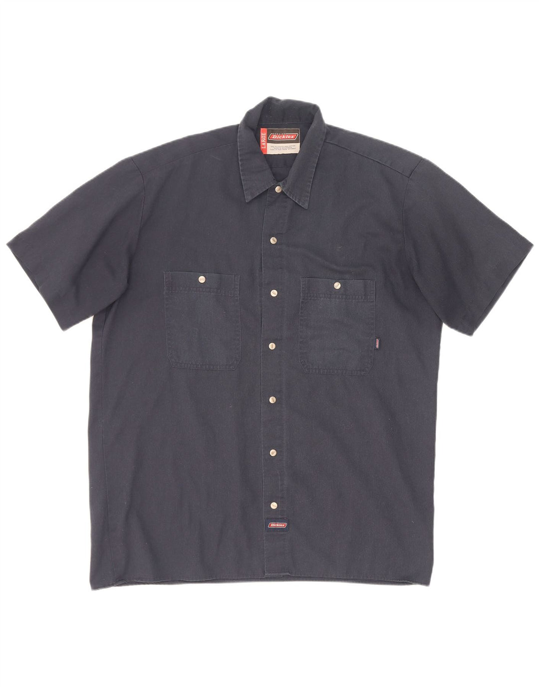 Dickies Chemise à manches courtes pour homme Large Bleu marine Polyester