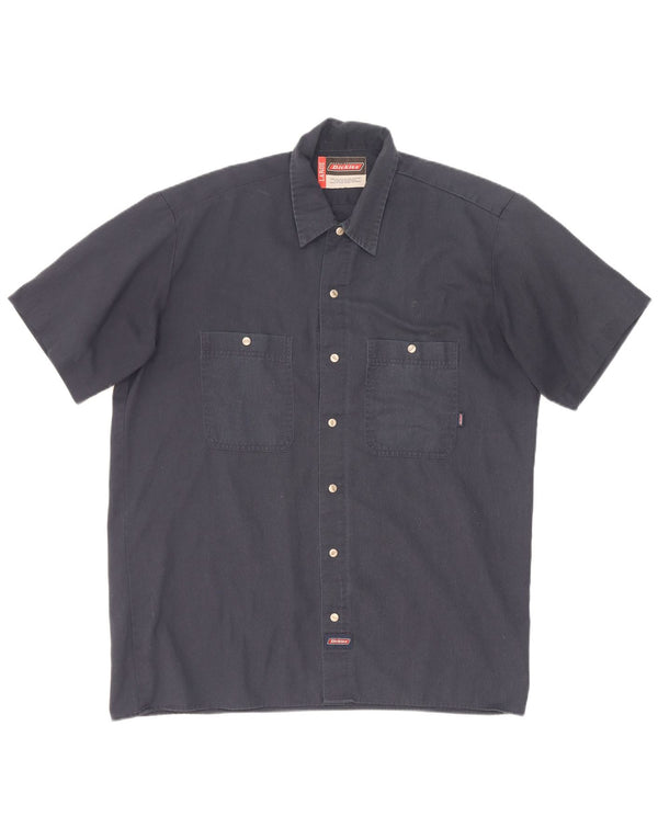 Dickies Chemise à manches courtes pour homme Large Bleu marine Polyester