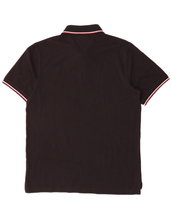 Tommy Hilfiger Polo coupe slim pour homme 2XL en coton rayé noir