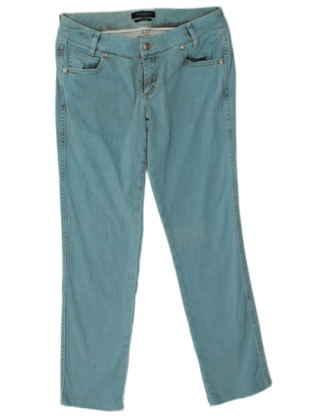 GUESS BY MARCIANO Jean Slim Coupe Regular Femme W31 L27 Bleu Coton