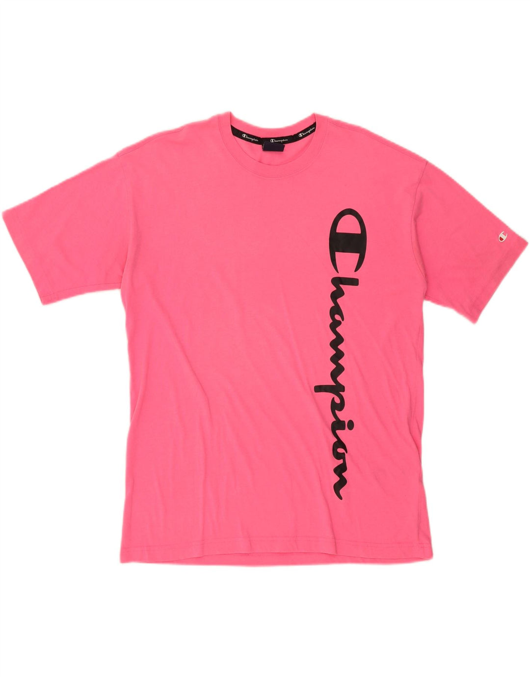 CHAMPION T-Shirt Graphique Homme Rose Moyen Coton