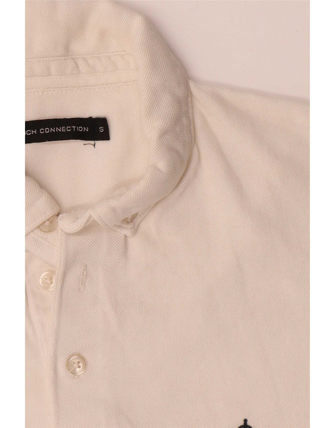 French Connection Polo Graphique Homme Petit Blanc Cassé Coton