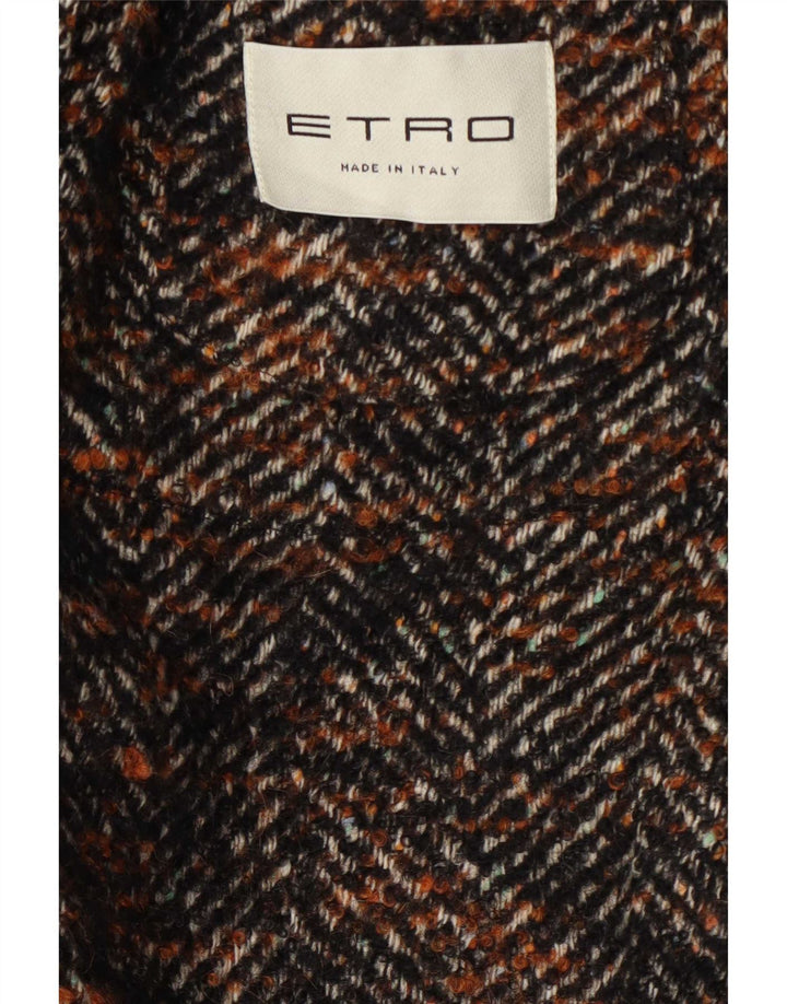 Etro Manteau Homme IT 52 XL Marron Chevrons Laine Classique