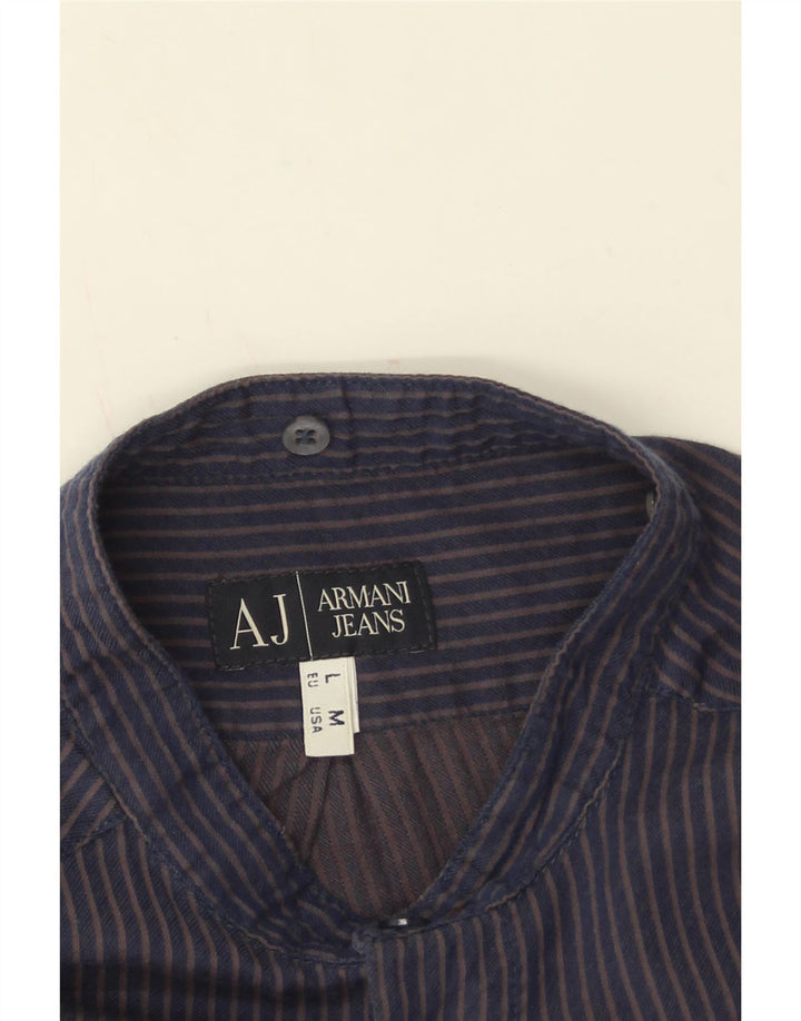 Armani Jeans Chemise Homme Grande Rayure Bleu Marine