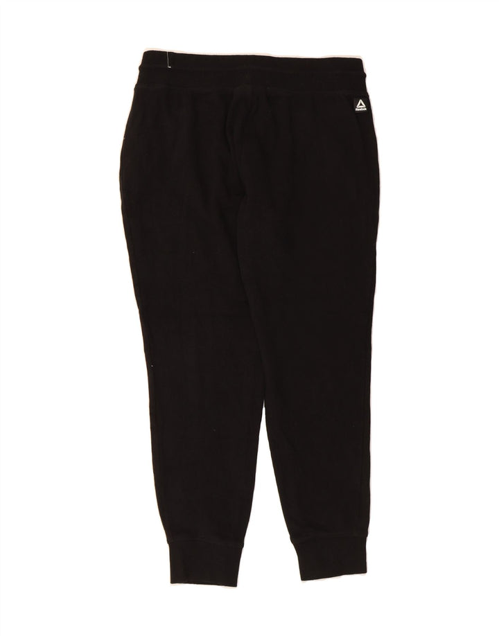 REEBOK Womens Graphic Tracksuit Trousers Joggers UK 14 Medium  Black Vintage Reebok and Second-Hand Reebok from Messina Hembry 