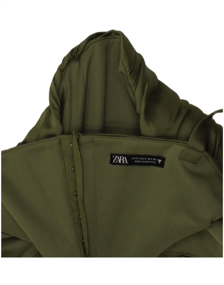 Zara Femme Top Corset Court Petit Kaki