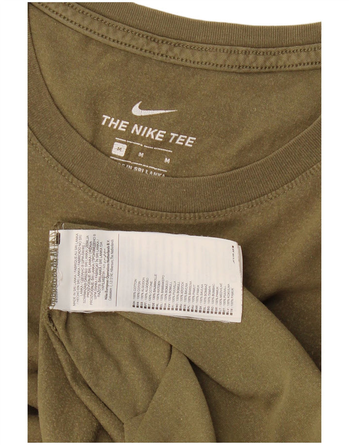 NIKE Mens T-Shirt Top Medium Khaki Cotton