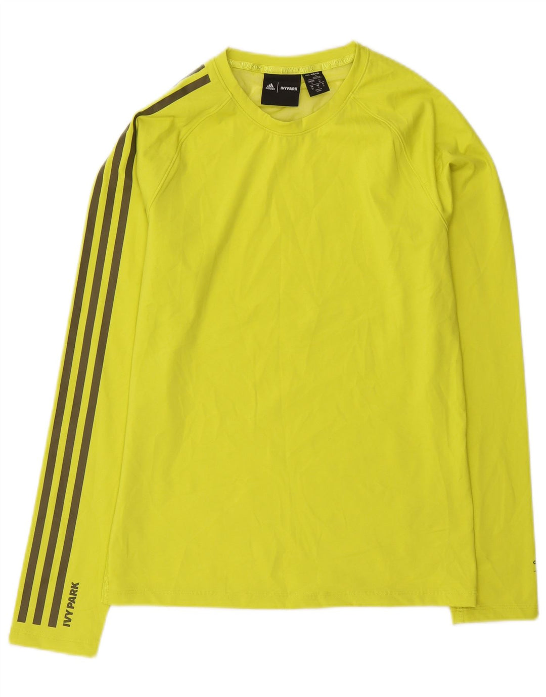 Adidas Hommes Ivy Park Voir à travers le haut à manches longues Petit Jaune Polyester