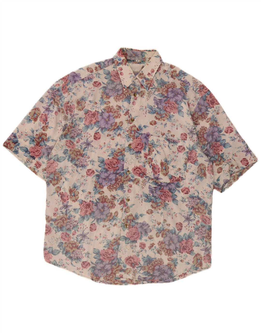 vintage Chemise à manches courtes pour hommes Moyen Multicolore Floral Rétro