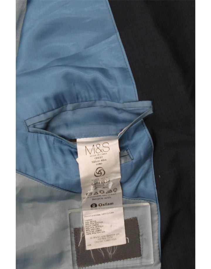 Marks & Spencer Veste blazer à 2 boutons pour homme UK 40 Bleu marine moyen classique