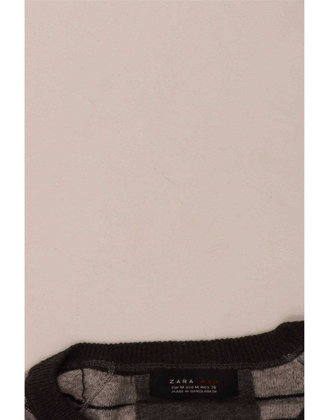Zara Pull Col V Homme Gris Moyen Rayé