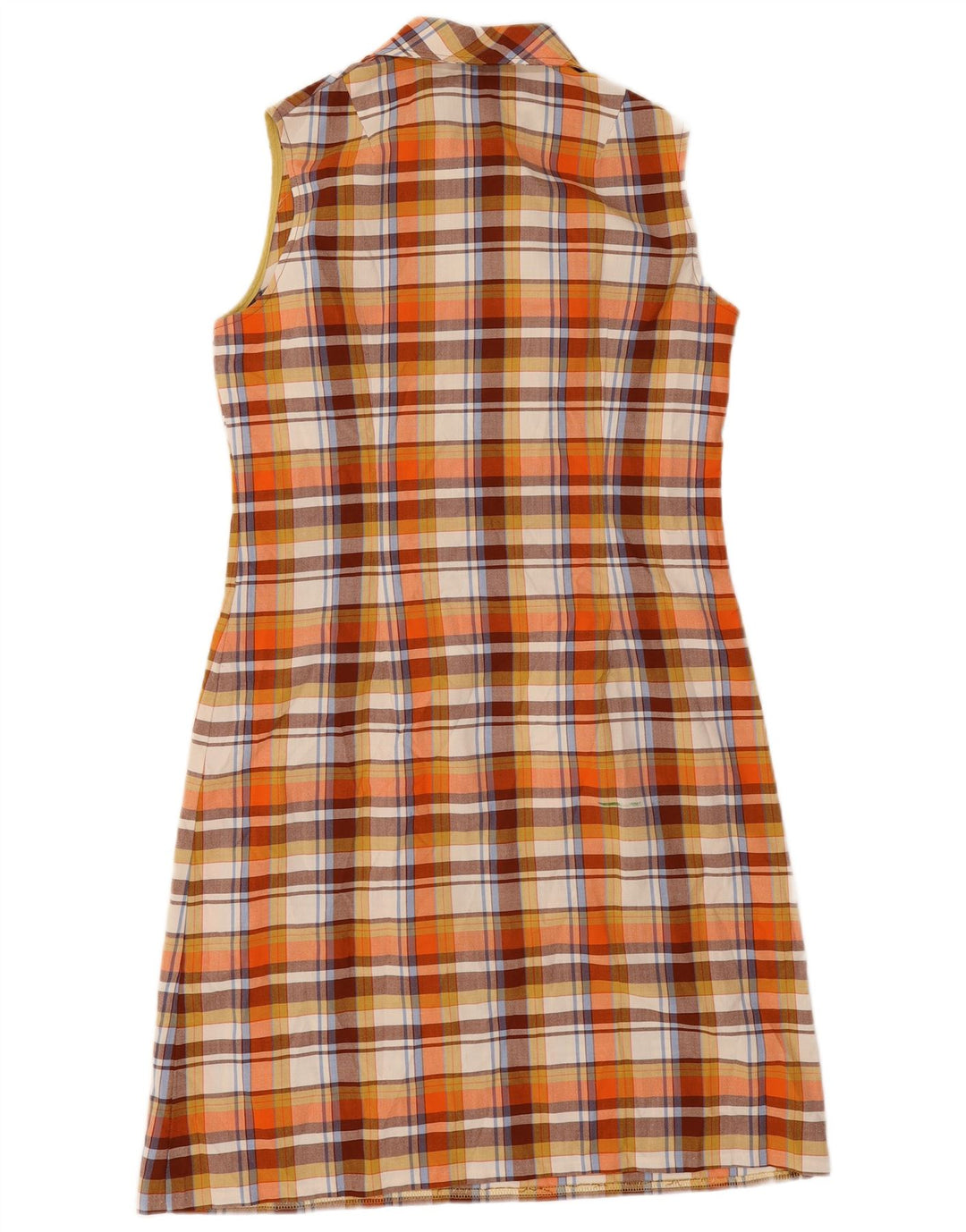 robe fourreau sans manches femme vintage IT 42 Polyester à carreaux orange moyen