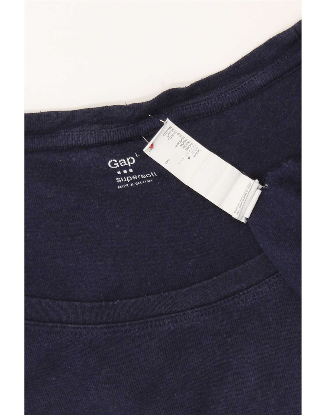 Gap Haut Femme Manches Longues UK 44 Large Bleu Marine Coton