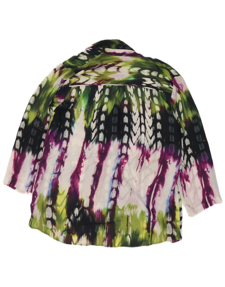 Mossimo Chemise Chemisier Femme UK 44 Grand Polyester Tie Dye Multicolore