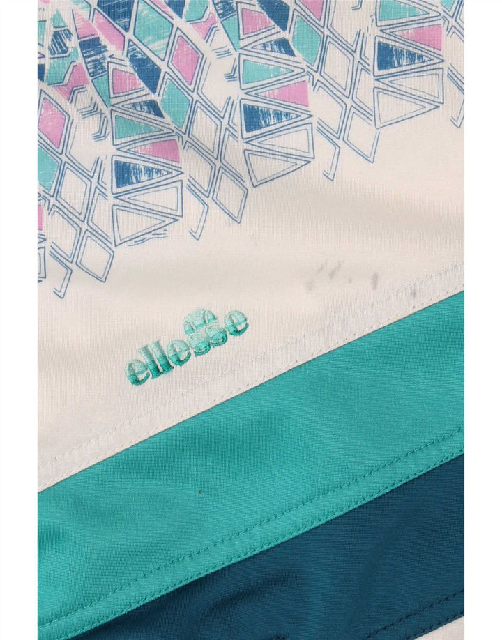 Ellesse Mens Graphic Survêtement Top Jacket XS Vert Géométrique Rétro