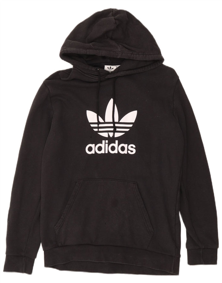 Adidas Pull à capuche graphique pour homme en coton noir moyen