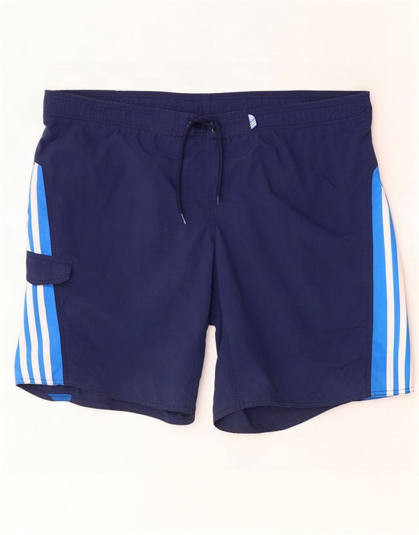 Adidas Short de bain pour homme XL en nylon color block bleu marine