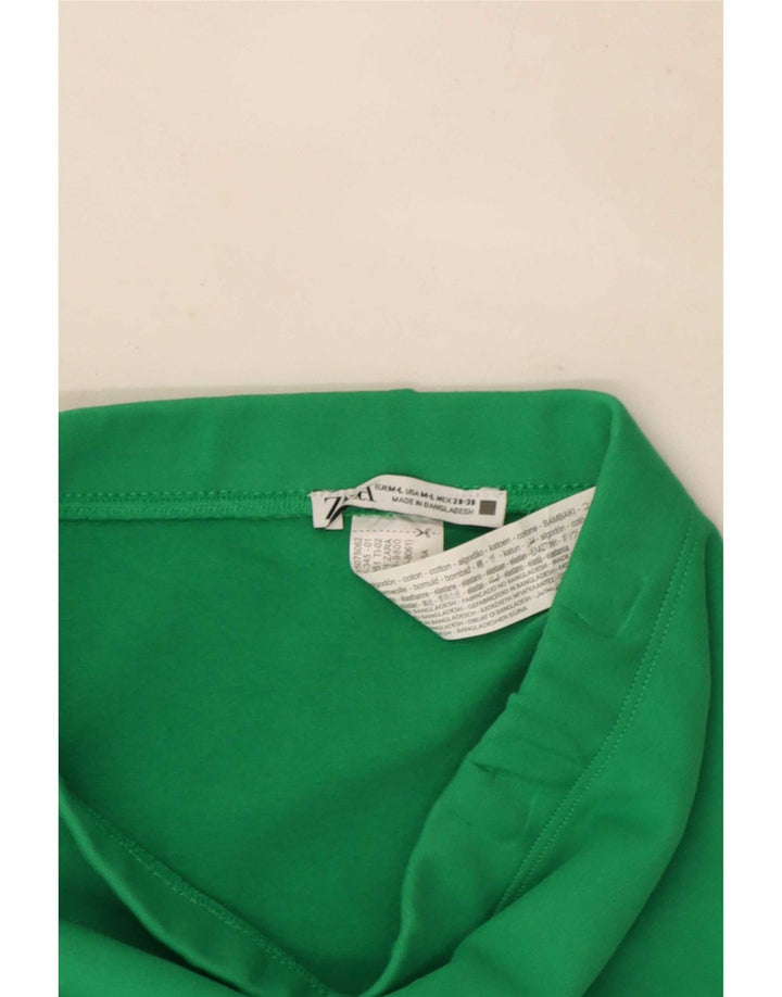 Jupe Midi Femme Zara Medium W28 Coton Vert