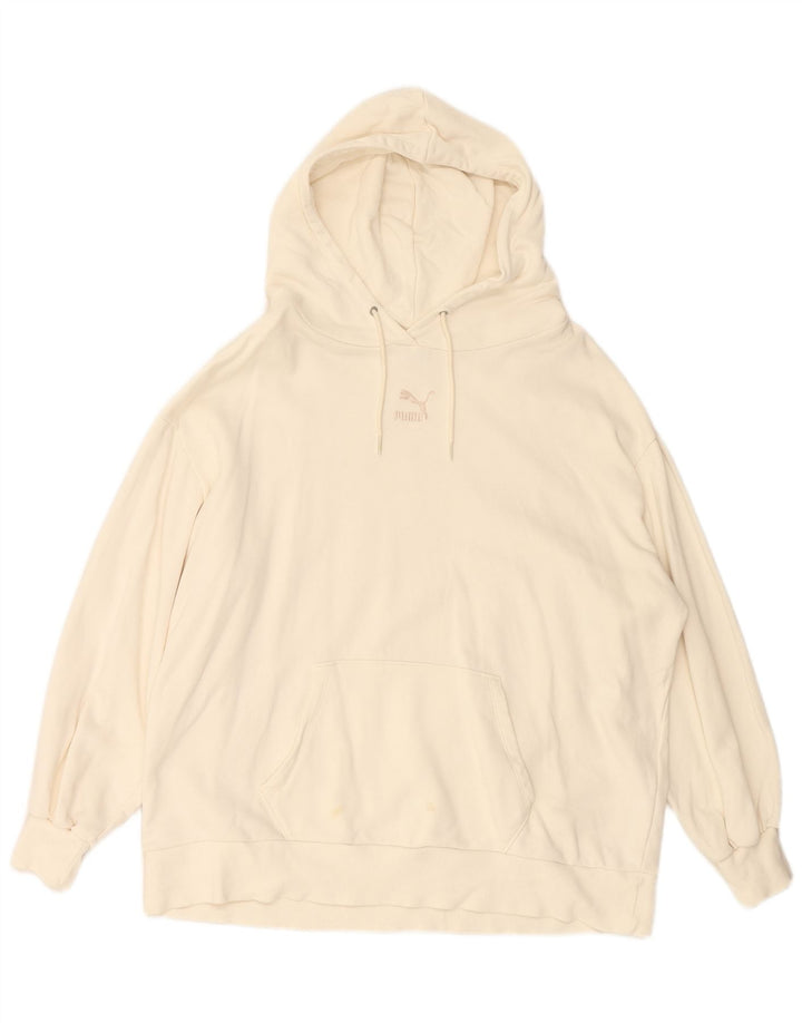 PUMA Pull à capuche surdimensionné pour femme UK 44 Coton blanc moyen