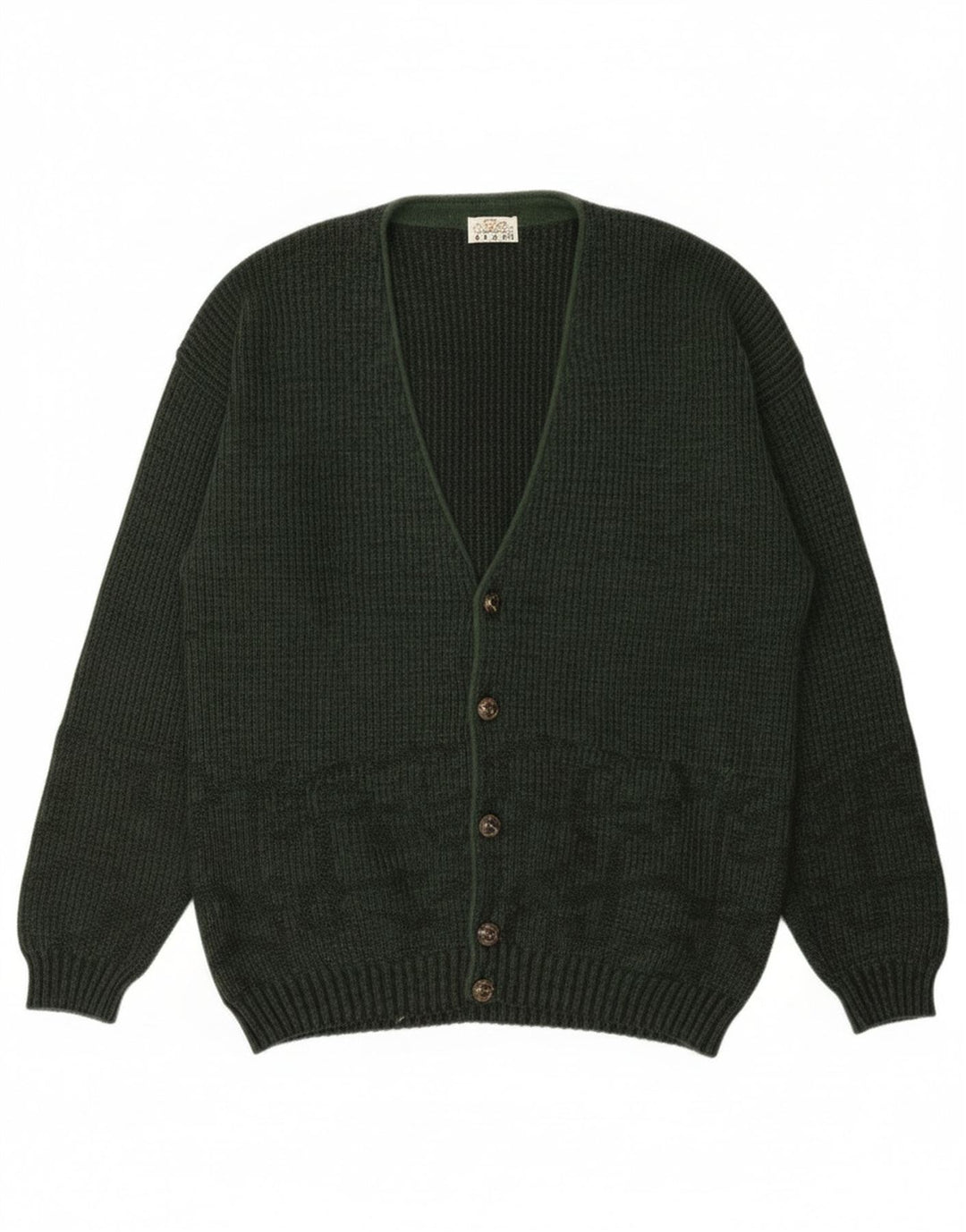 vintage Mens Cardigan Pull Grand Vert