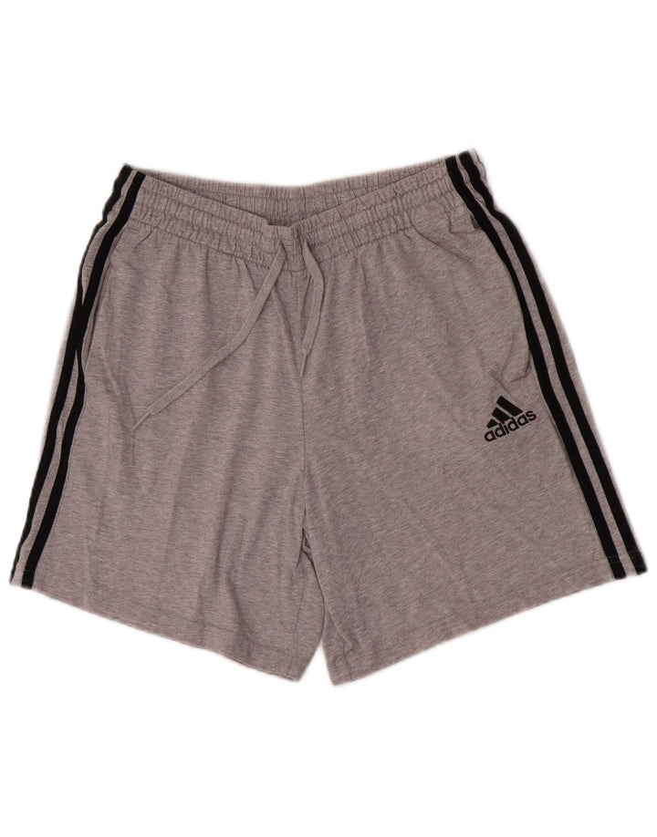 Adidas Short de Sport Homme Gris Moyen Coton
