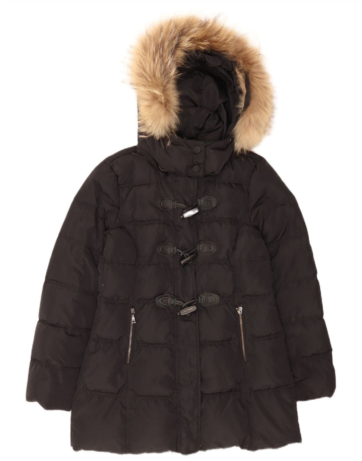 Marella Manteau matelassé à capuche EMME pour femme UK 12 Noir moyen Polyester