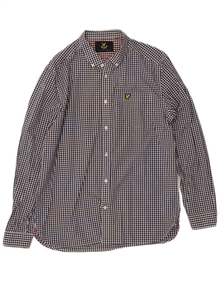 LYLE & SCOTT Chemise Homme XL Bleu Marine Vichy Coton