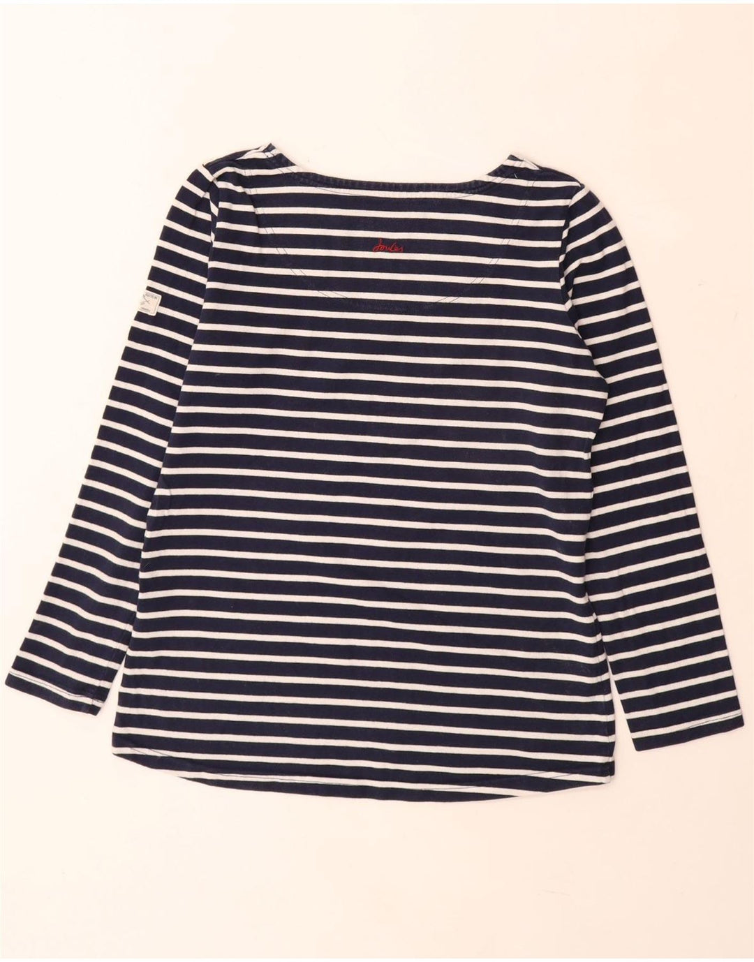 JOULES Top Femme Manches Longues UK 12 Medium Bleu Marine Rayé Coton