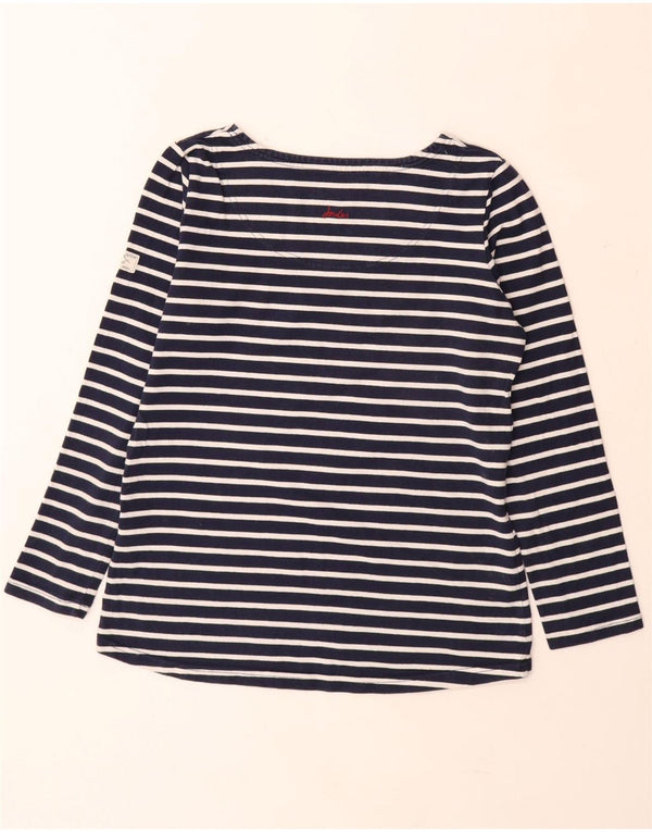 JOULES Top Femme Manches Longues UK 12 Medium Bleu Marine Rayé Coton
