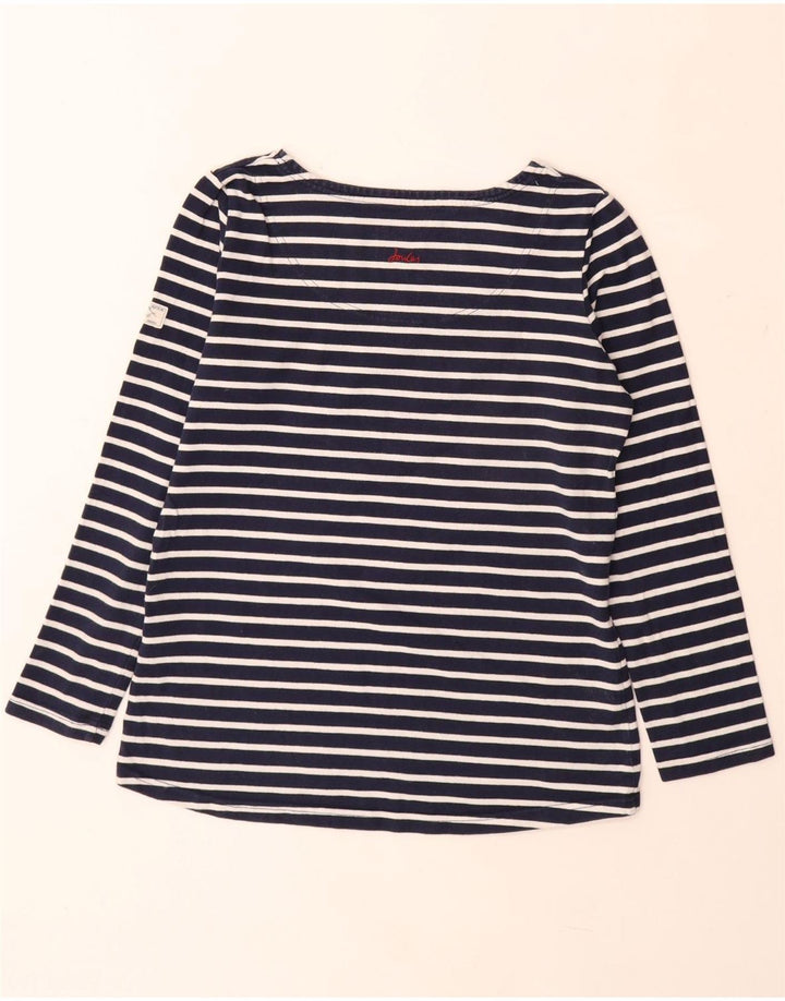 JOULES Top Femme Manches Longues UK 12 Medium Bleu Marine Rayé Coton