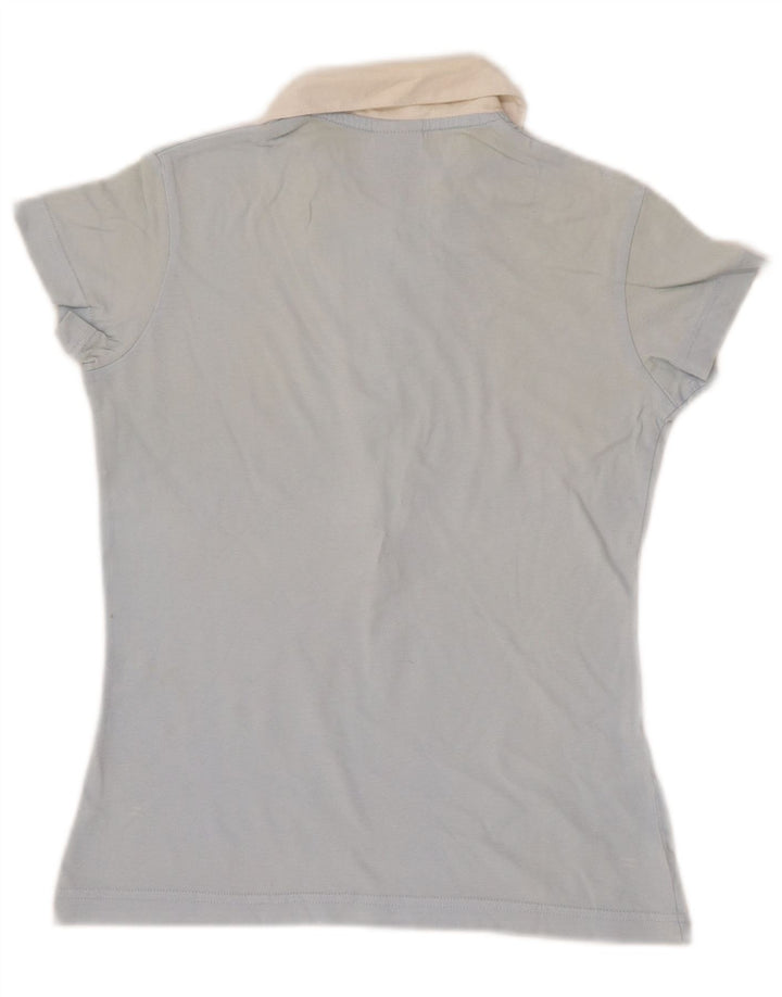 NIKE Polo Femme UK 10/12 Bleu Moyen Colourblock