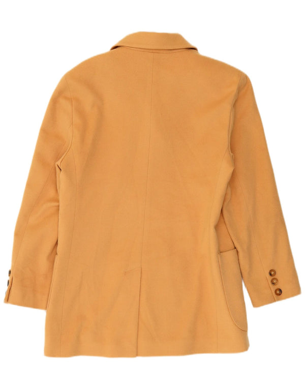 HENRY WHITE Veste Blazer 3 Boutons Femme UK 14 Grande Laine Beige