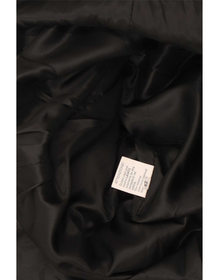 manteau en cuir femme vintage IT 42 Moyen Noir
