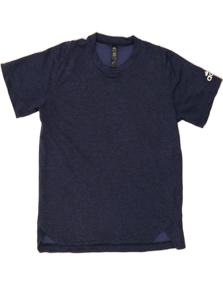 ADIDAS Mens Graphic T-Shirt Top Small Navy Blue Polyester Vintage Adidas and Second-Hand Adidas from Messina Hembry 