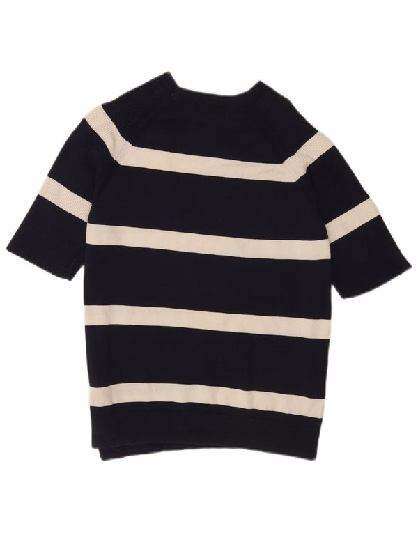 Marks & Spencer Pull col bateau pour femme UK 12 Medium Noir Rayé
