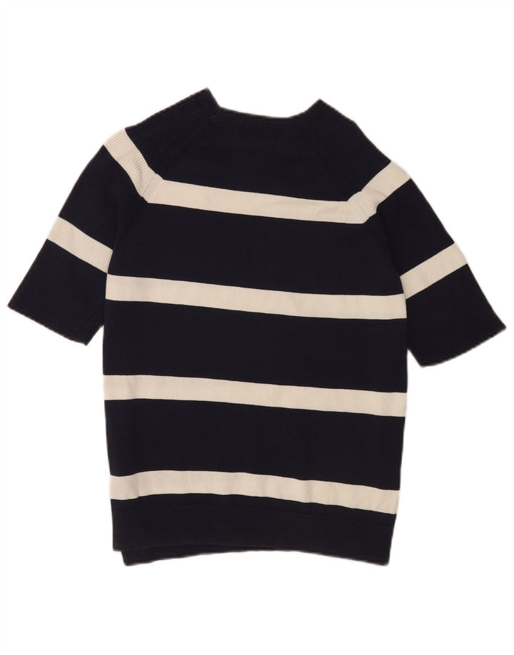 Marks & Spencer Pull col bateau pour femme UK 12 Medium Noir Rayé