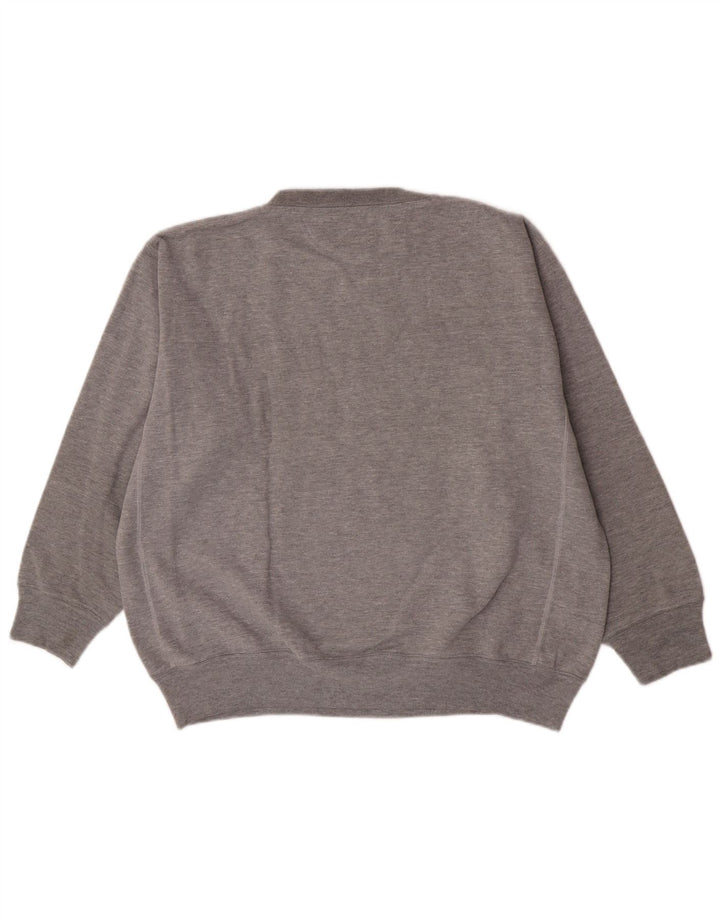 CAT Sweat-Shirt Graphique Coupe Ample Homme Gris Moyen Coton