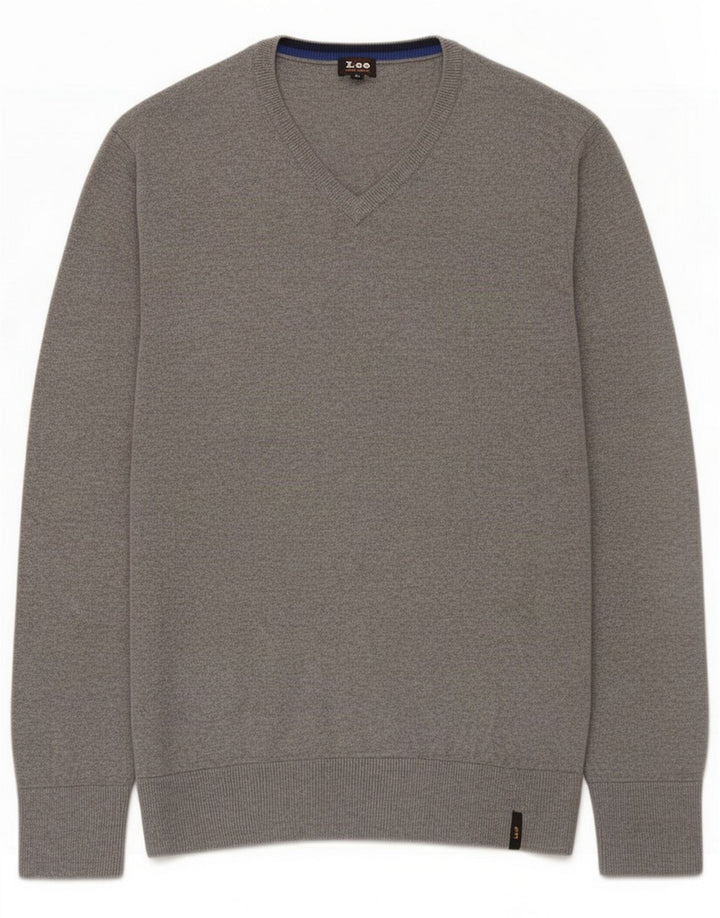 Lee Pull col V pour homme en coton gris moyen