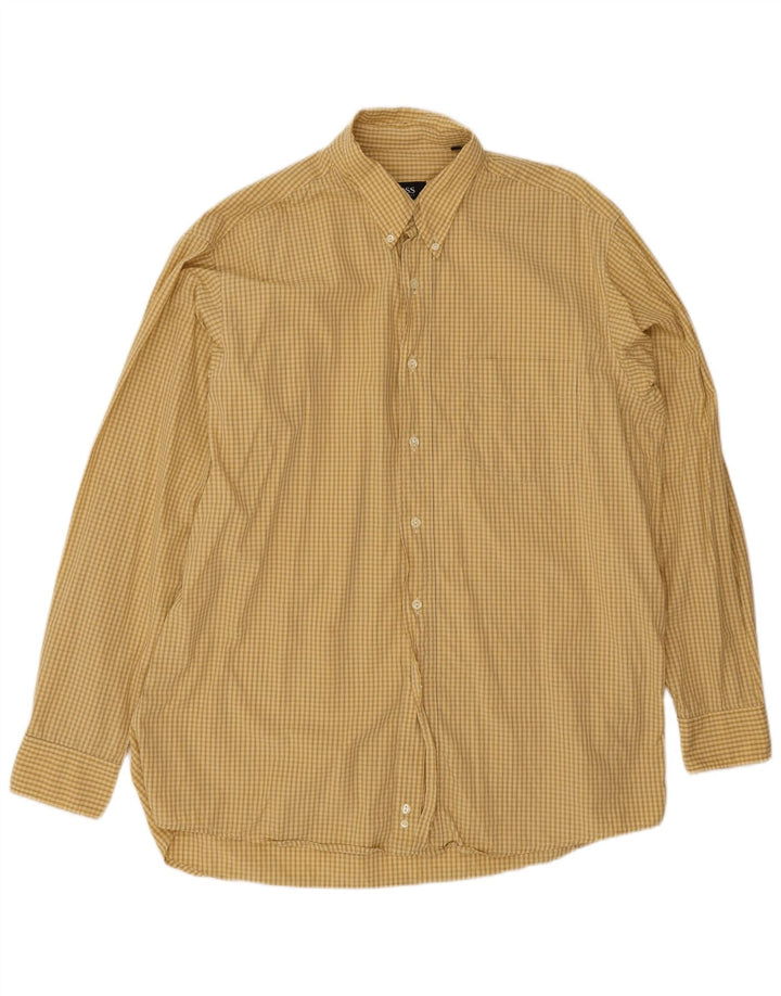 Hugo Boss Chemise Homme Grand Carreau Jaune