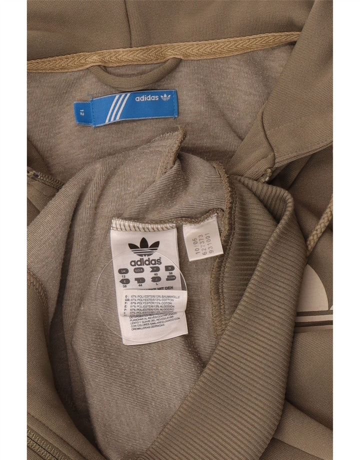 Adidas Pull à capuche zippé pour femme UK 12 Kaki moyen Polyester