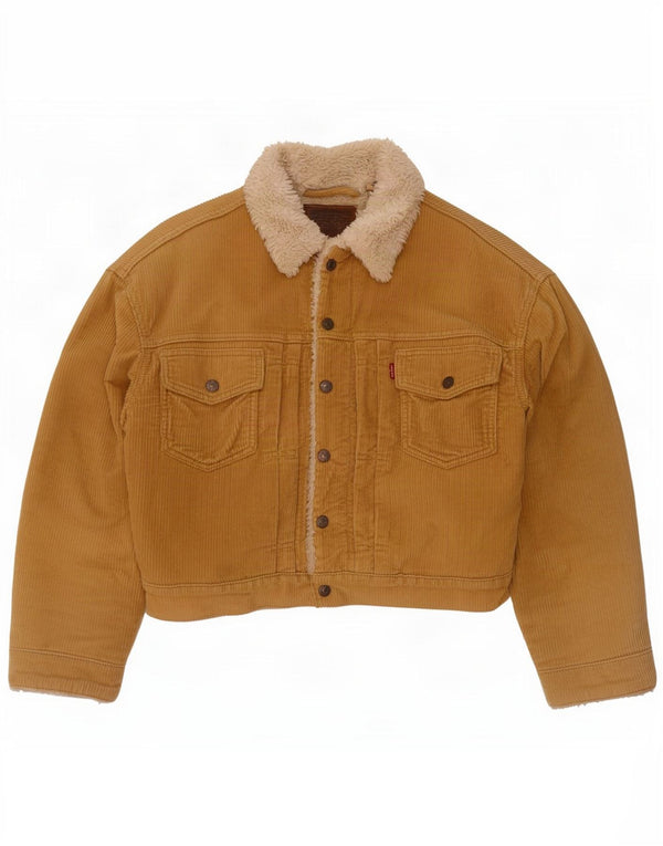 Levi's Veste surdimensionnée en velours côtelé Sherpa pour femme UK 10 Small Beige