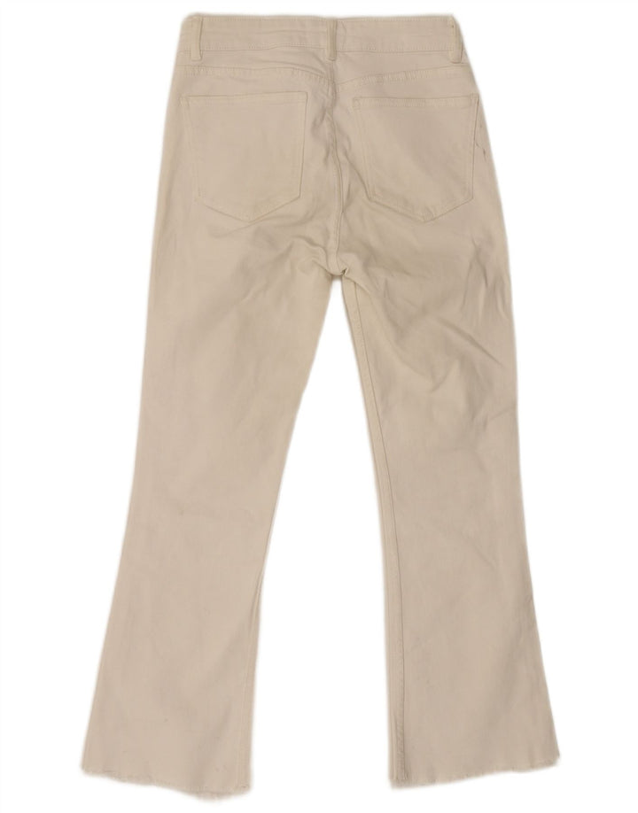 Zara Jean évasé femme EU 38 Small W28 L26 coton blanc