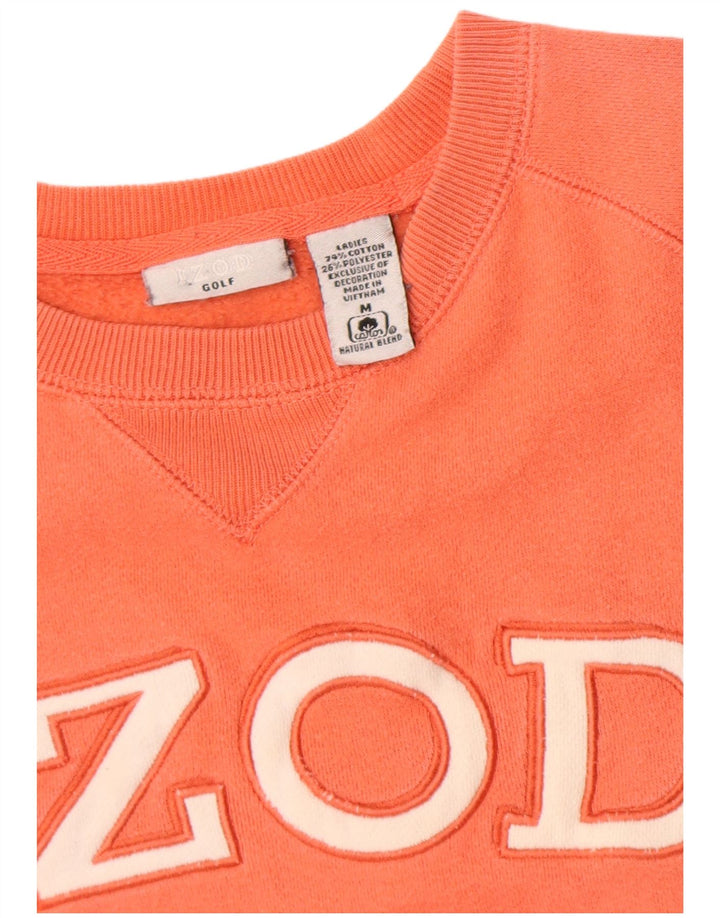 Izod Sweat-shirt graphique pour femme UK 14 en coton orange moyen